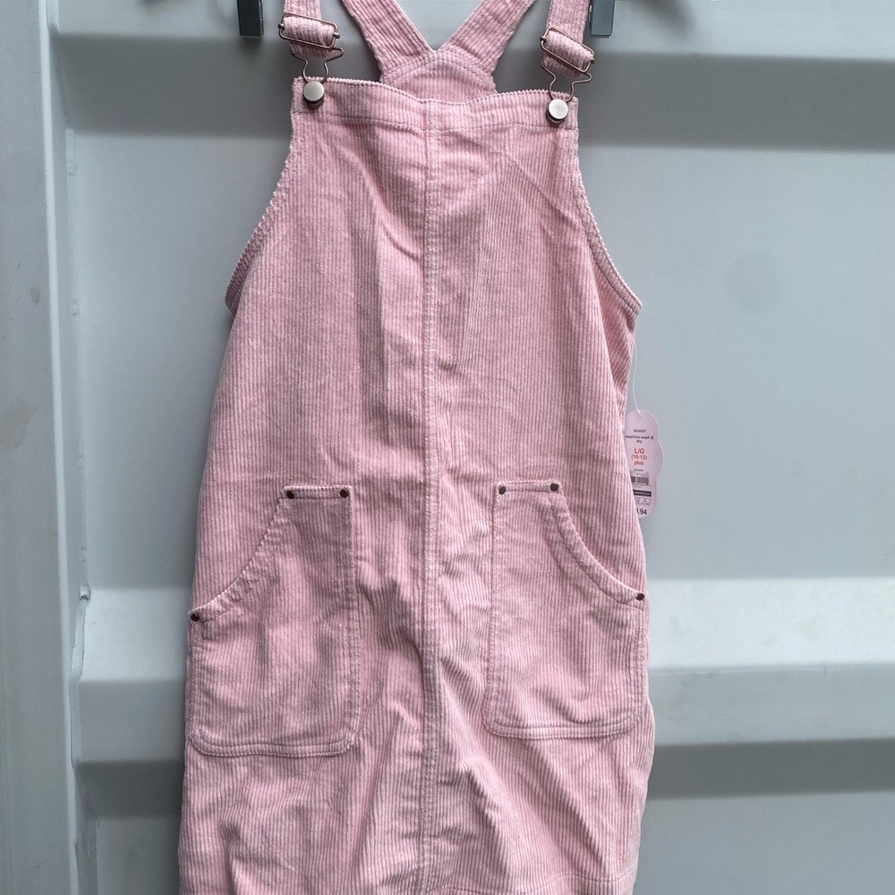 Pink Corduroy Jumper Dress